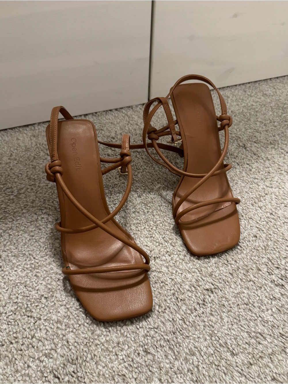 Open Edit Brown Strappy Heeled Sandals Size 7